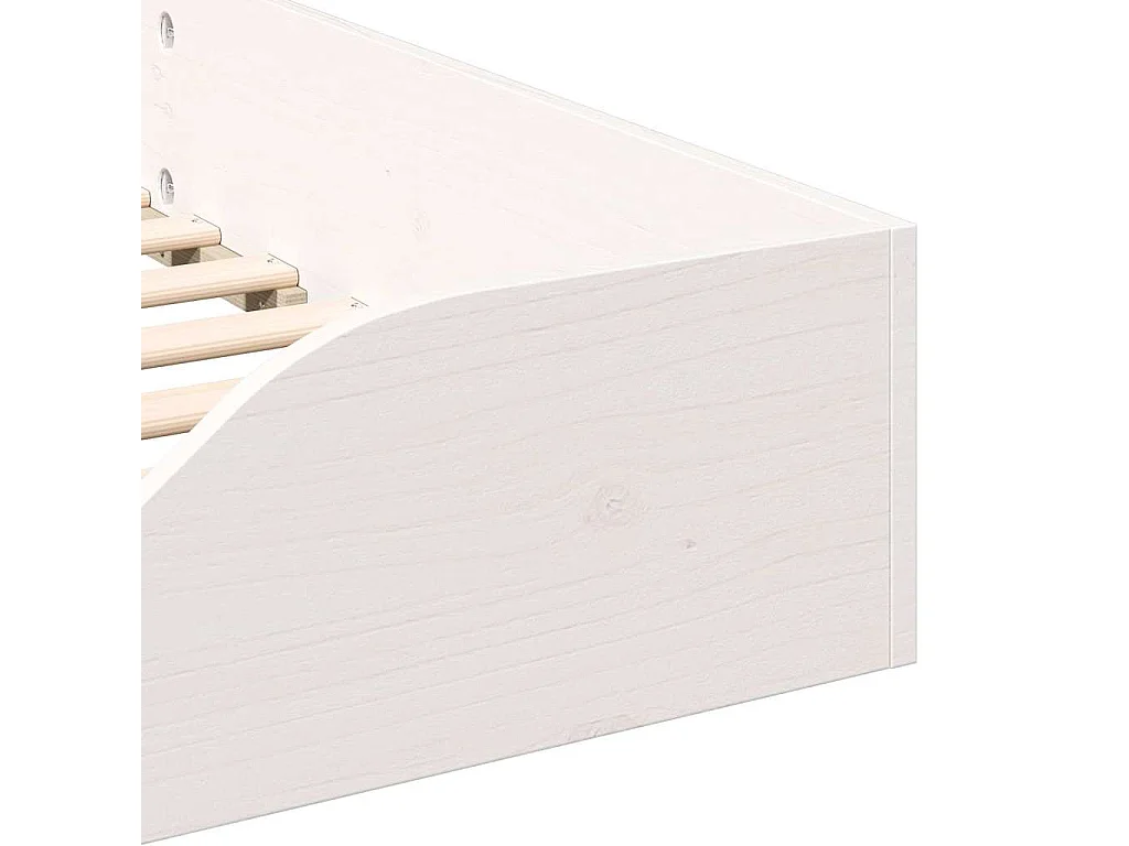 Cadre de lit surélevé Blanc 100 x 210 cm Bois massif en pin