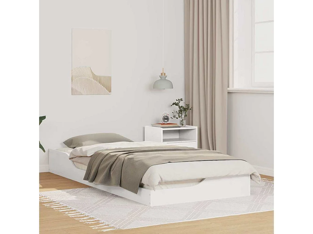 Estrutura de cama de chão Branco 100 x 210 cm