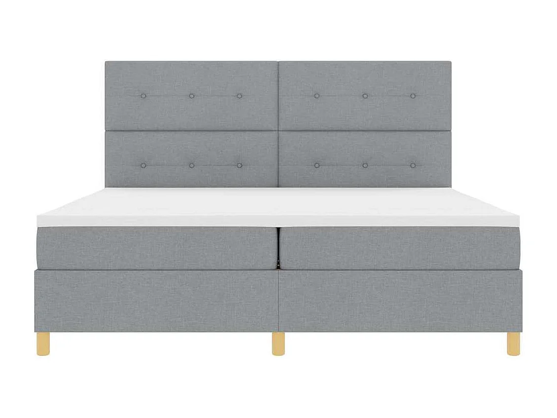 Cadre de lit avec tête de lit Gris clair 200 x 200 cm tissu