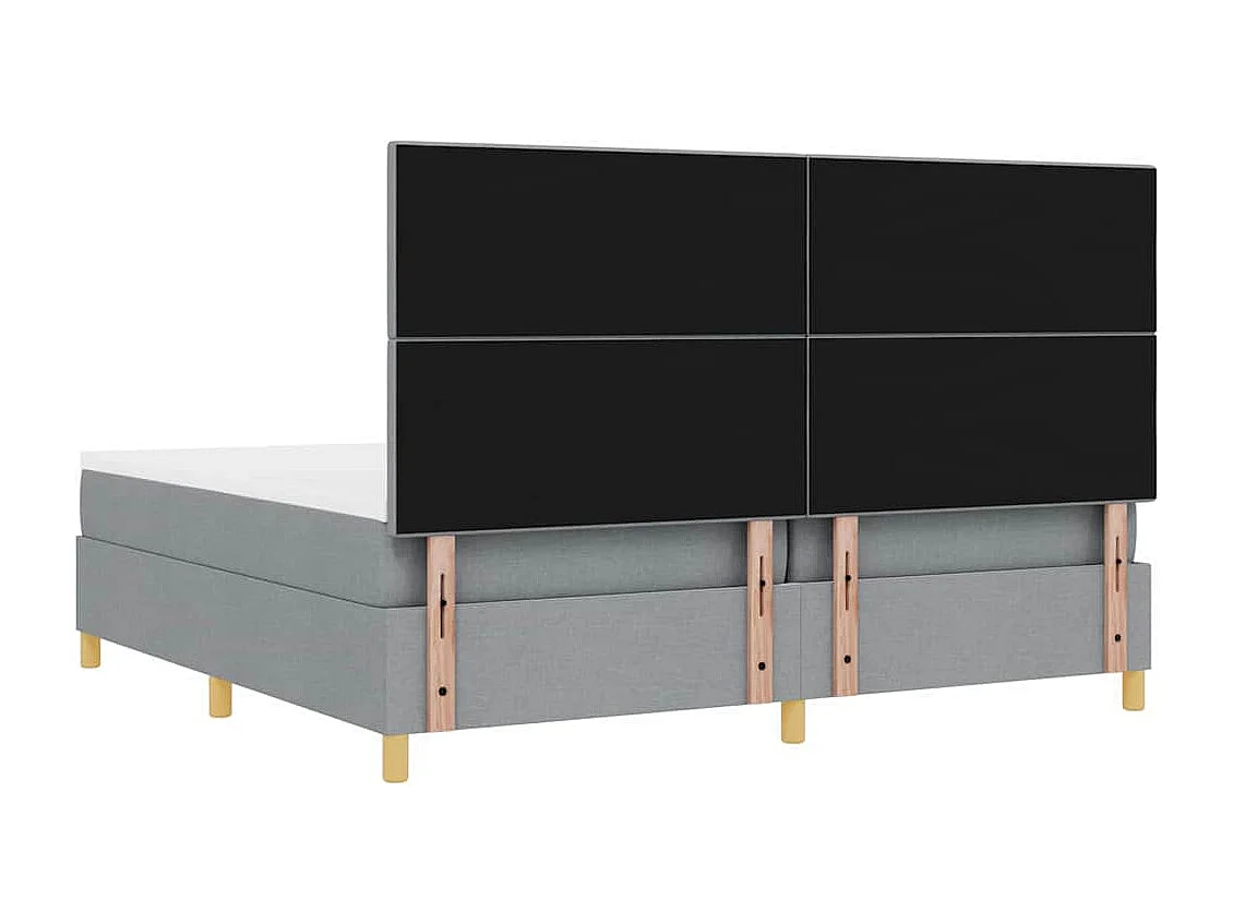 Cadre de lit avec tête de lit Gris clair 200 x 200 cm tissu