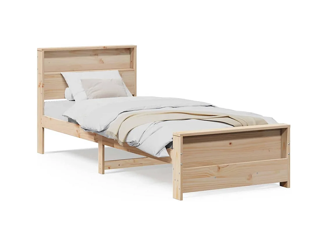 Cadre de lit Marron 75 x 190 cm Bois massif en pin