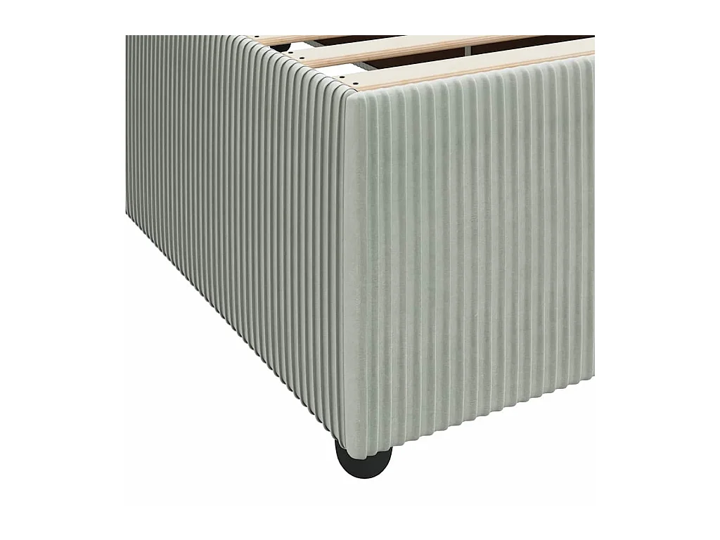 Cadre de lit avec matelas Gris clair 90 x 200 cm Velours