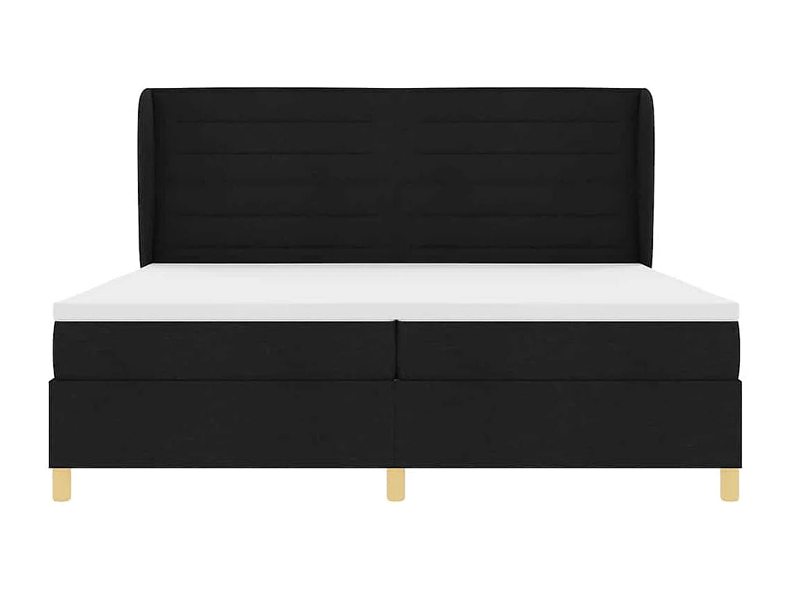 Cama con Somier y Colchón Gris Oscuro 90x190 cm de Tela Negro