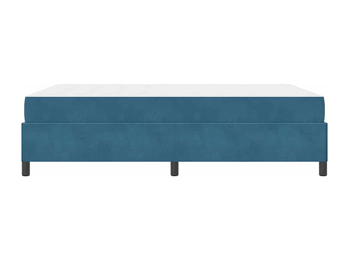 Cadre de lit Bleu foncé et blanc 140 x 190 cm Velours