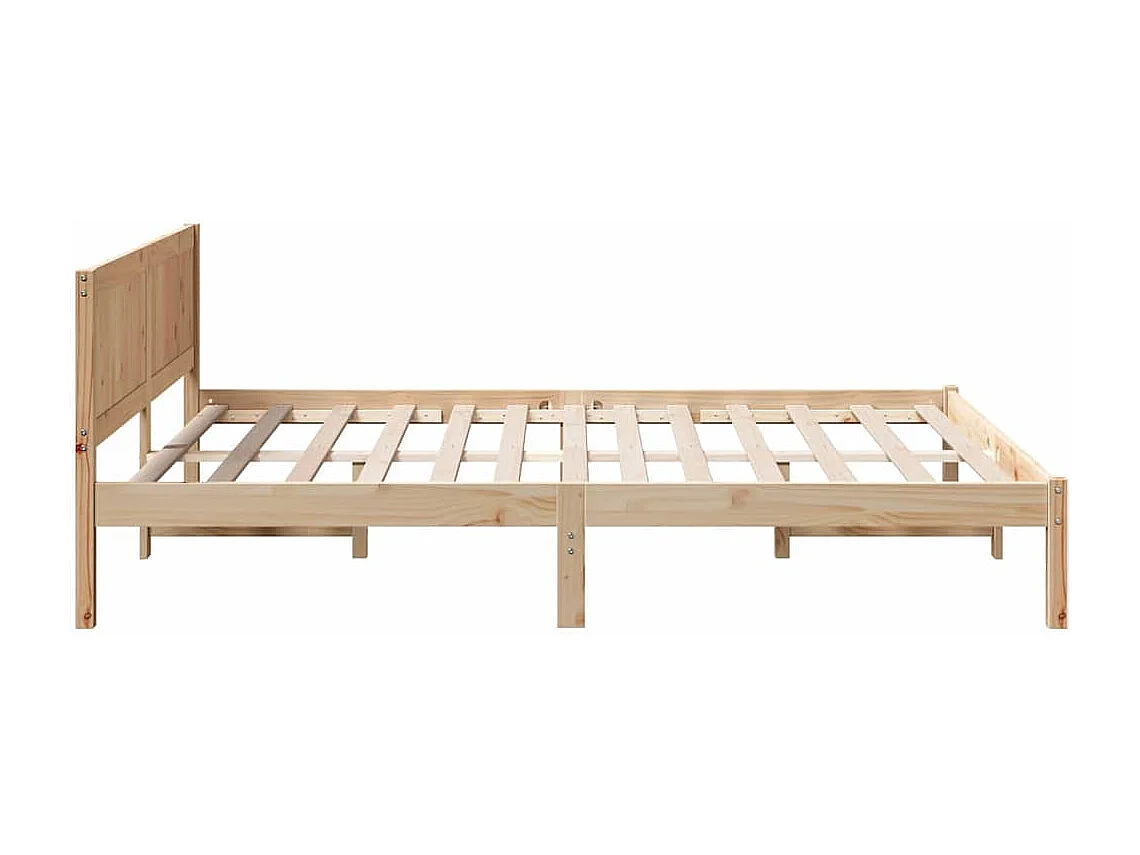 Estructura de cama Marrón 140 x 200 cm Madera maciza de Pino