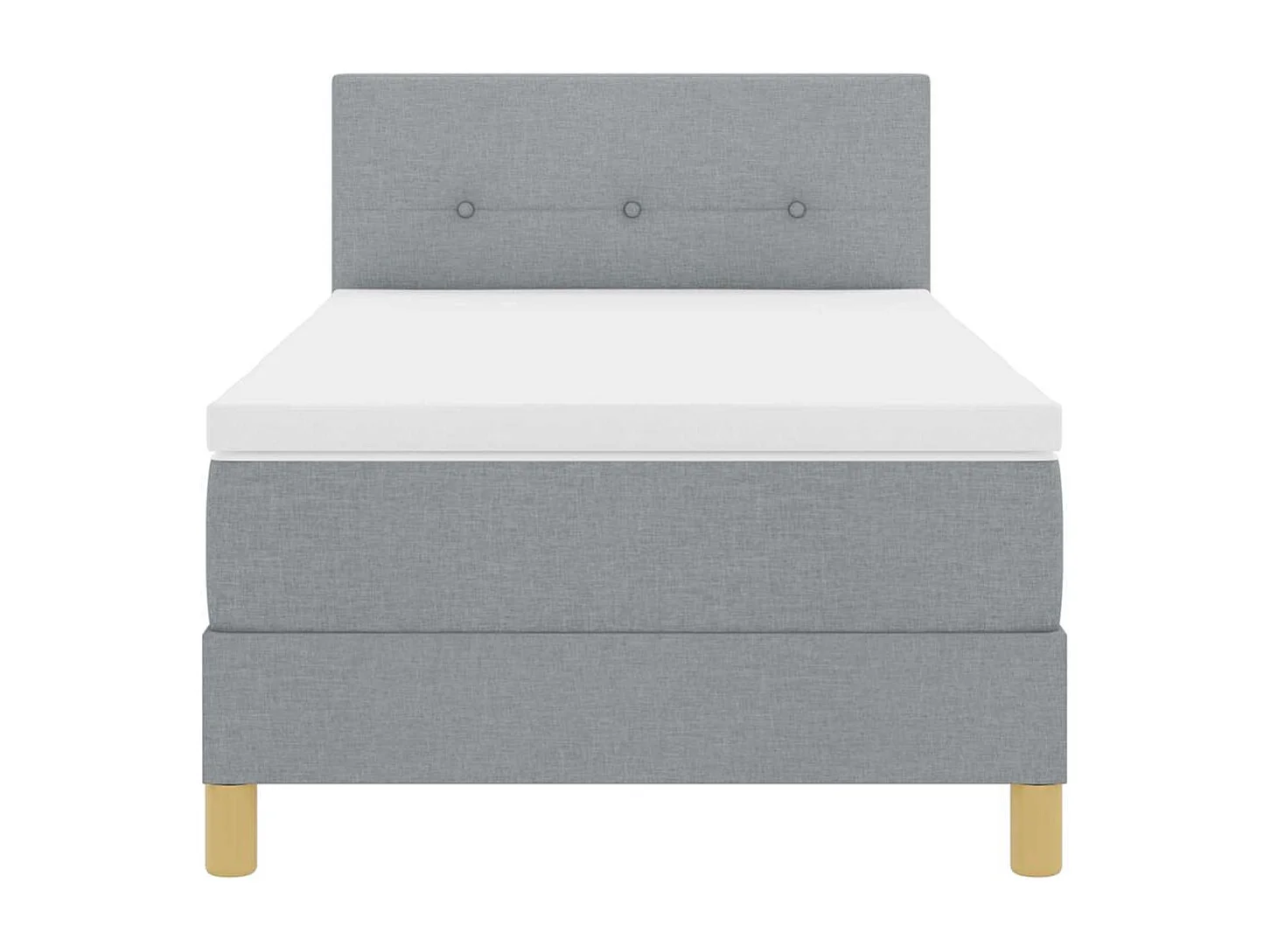 Cadre de lit avec matelas Gris clair 100 x 200 cm tissu