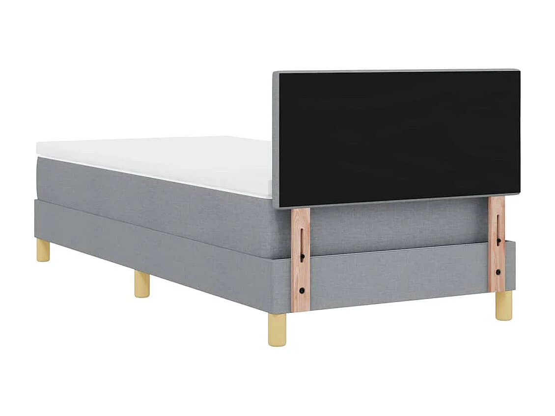 Cadre de lit avec matelas Gris clair 100 x 200 cm tissu