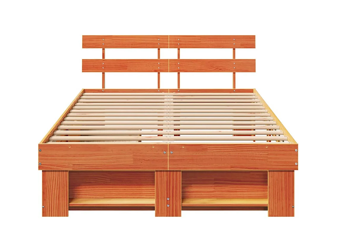 Cadre de lit avec tiroir Marron 135 x 190 cm Bois massif en pin