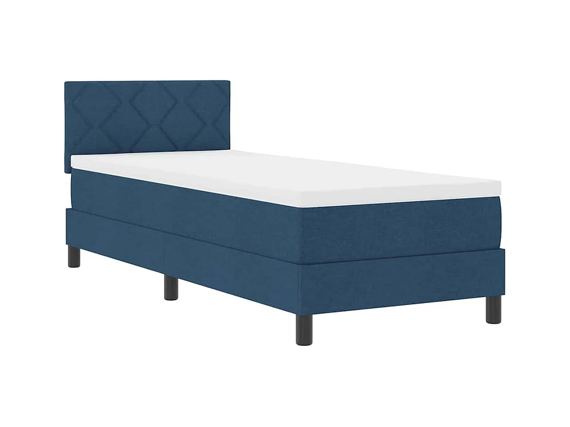 Cadre de lit avec matelas Bleu 80 x 200 cm tissu