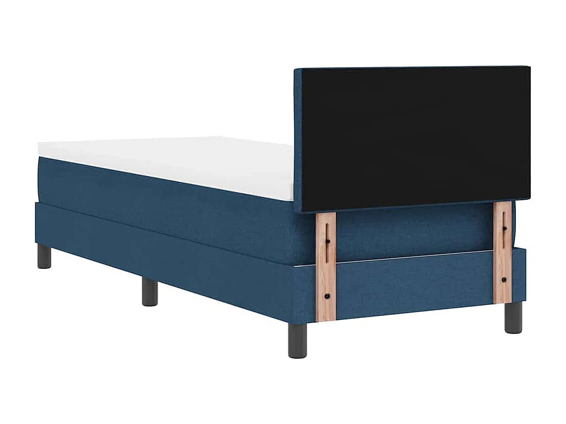 Cadre de lit avec matelas Bleu 80 x 200 cm tissu