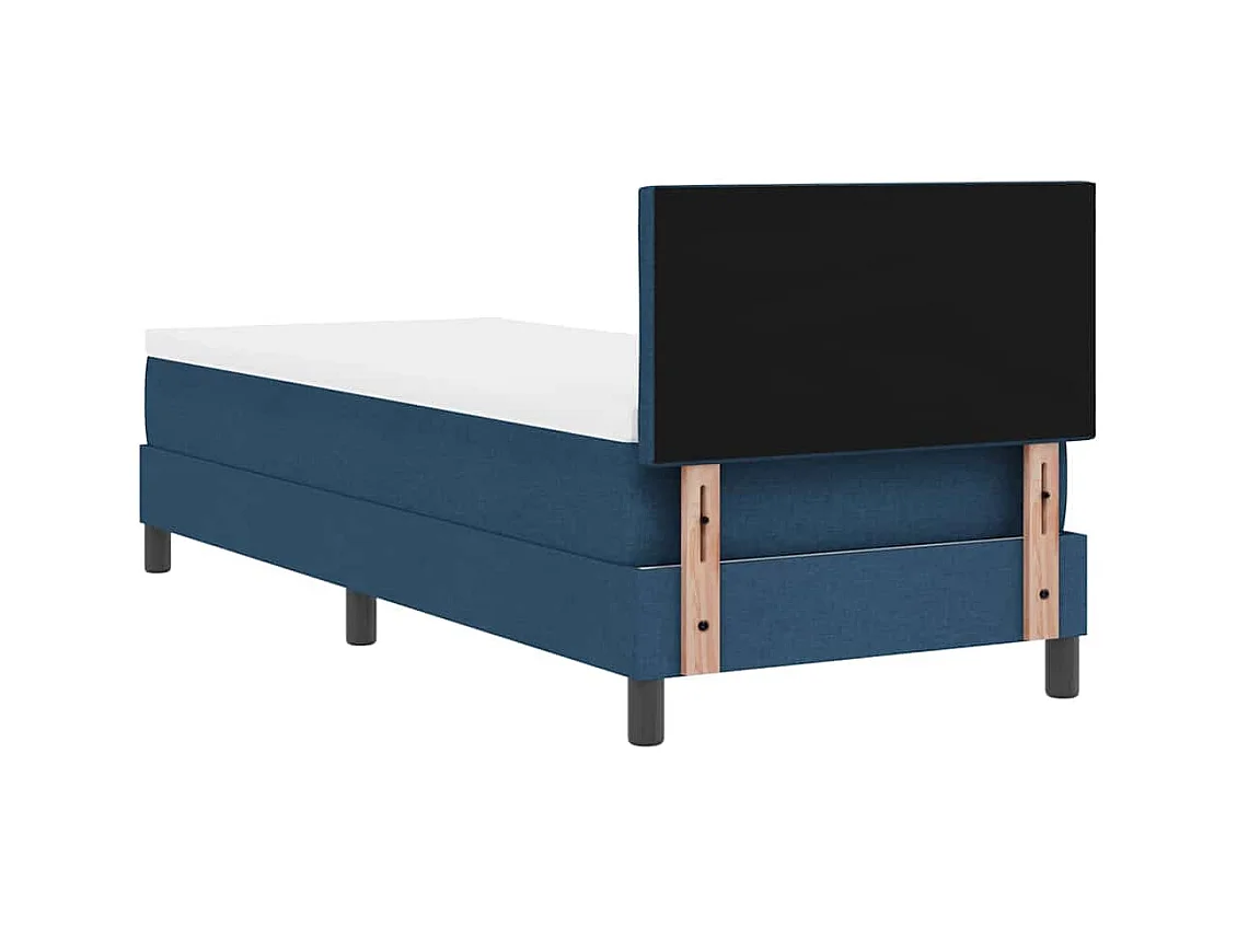 Cadre de lit avec matelas Bleu 80 x 200 cm tissu