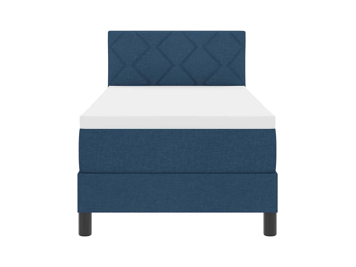 Cadre de lit avec matelas Bleu 80 x 200 cm tissu