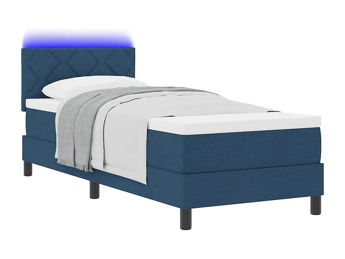 Boxspring bed met matras met hoofdeinde Blauw 80 x 200 cm Stof