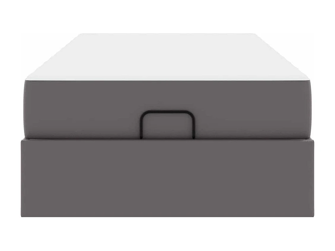 Cadre de lit avec matelas Gris 90 x 200 cm Faux cuir