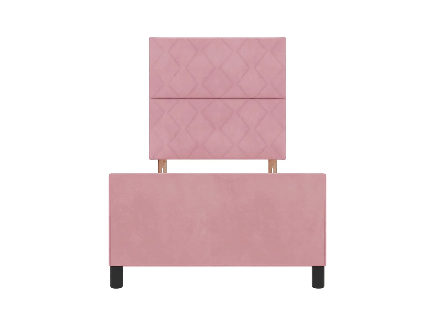 Cadre de lit avec tête de lit Rose 100 x 200 cm Velours