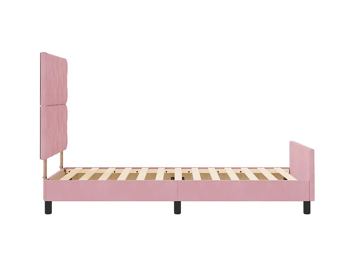 Cadre de lit avec tête de lit Rose 100 x 200 cm Velours