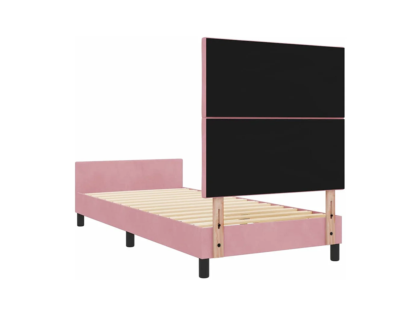 Cadre de lit avec tête de lit Rose 100 x 200 cm Velours