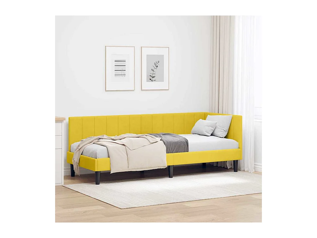 met hoofdeinde Geel 80 x 200 cm Fluweel