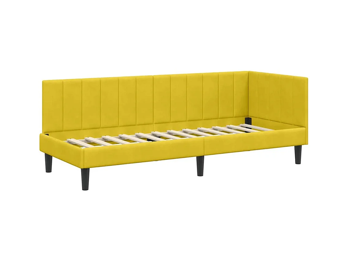 met hoofdeinde Geel 80 x 200 cm Fluweel