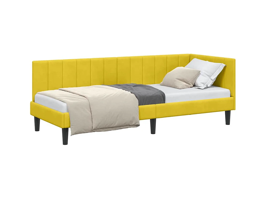 met hoofdeinde Geel 80 x 200 cm Fluweel