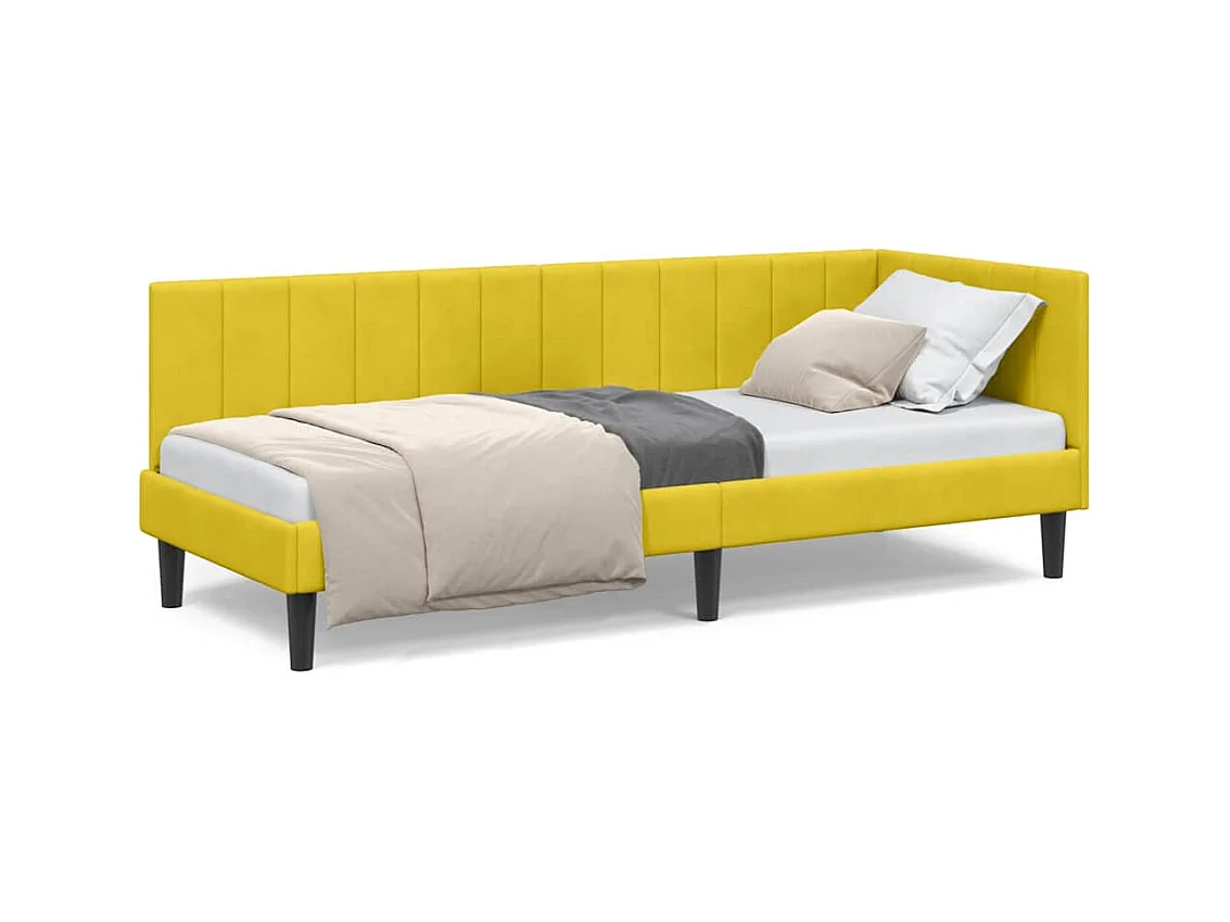 met hoofdeinde Geel 80 x 200 cm Fluweel