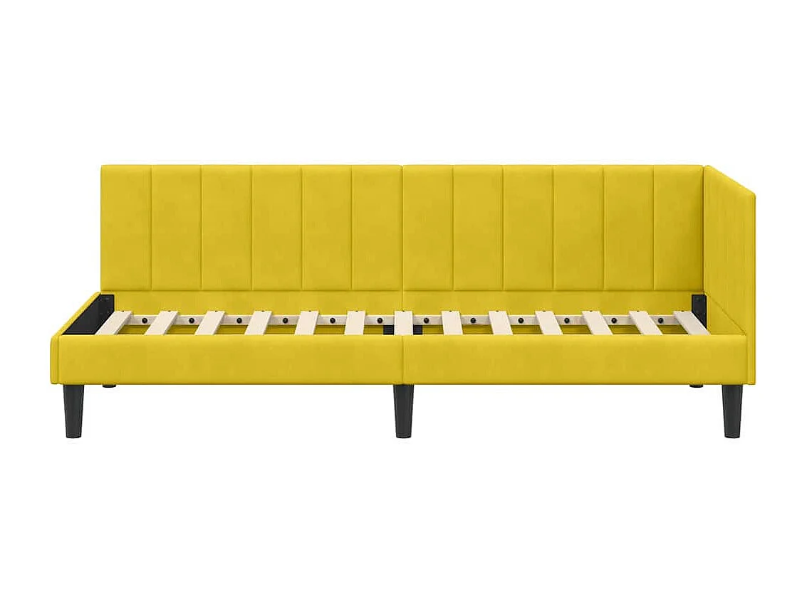 met hoofdeinde Geel 80 x 200 cm Fluweel