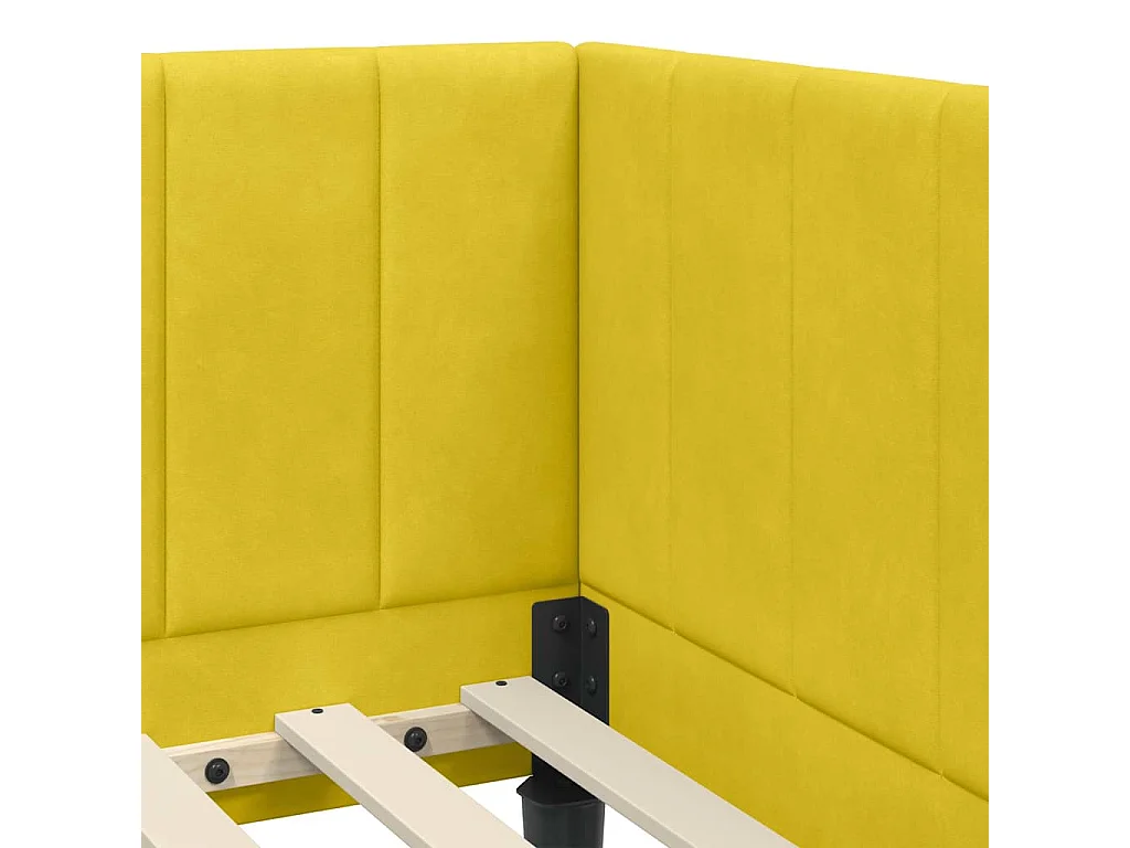 met hoofdeinde Geel 80 x 200 cm Fluweel