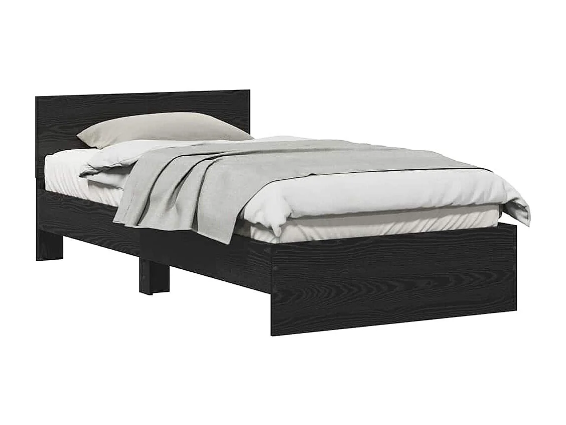 Marco de Cama Roble Negro 100 x 200 cm Madera contrachapada