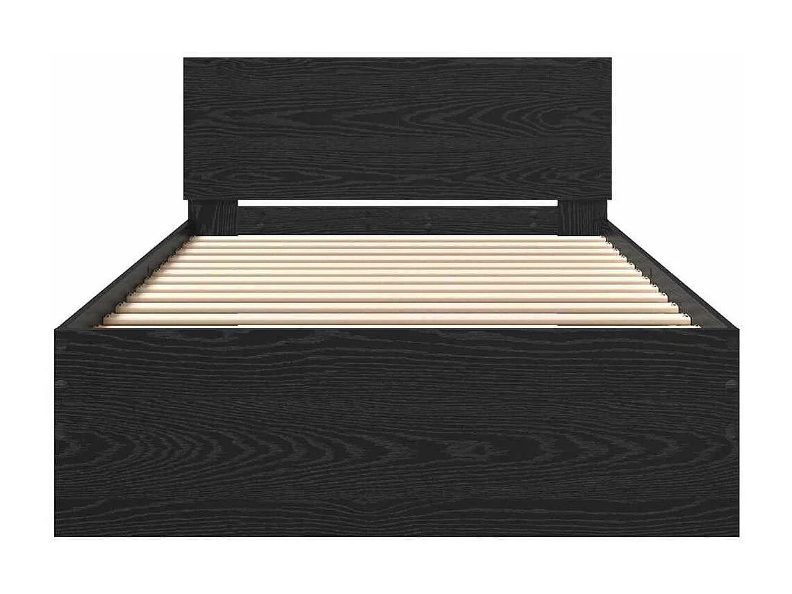 Marco de Cama Roble Negro 100 x 200 cm Madera contrachapada