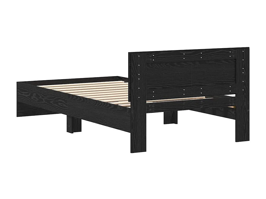 Marco de Cama Roble Negro 100 x 200 cm Madera contrachapada