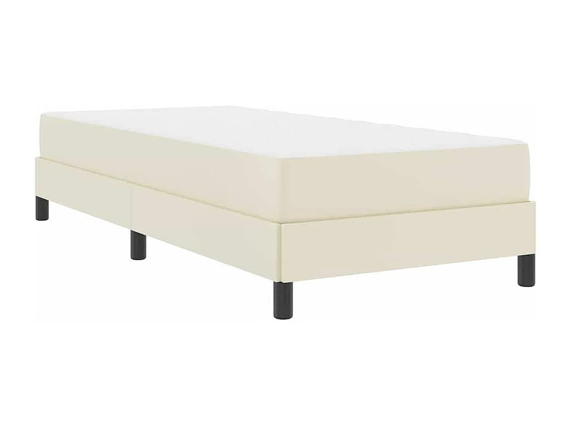 Cama con colchón Crema 90 x 200 cm Cuero sintético