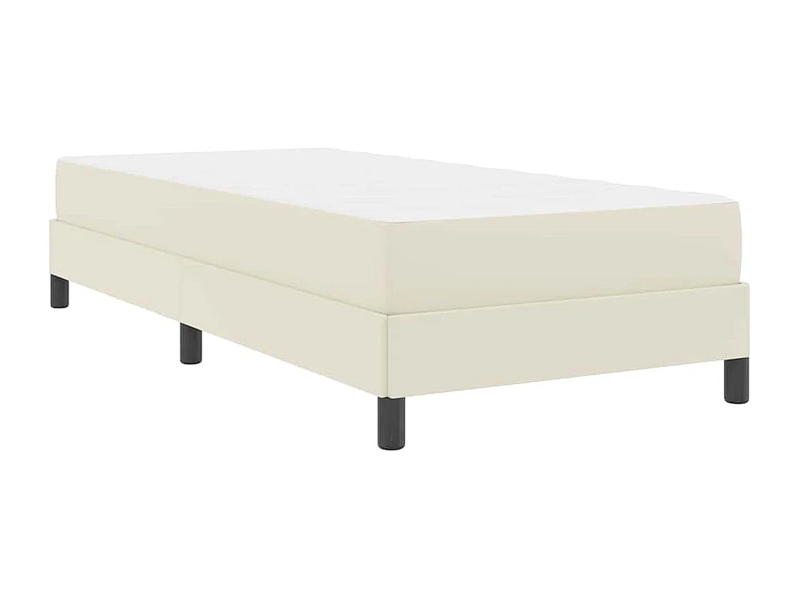 Cama con colchón Crema 90 x 200 cm Cuero sintético