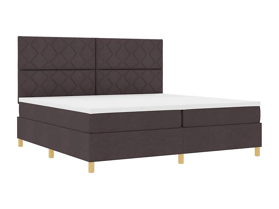 Cama tipo Box Spring Marrón oscuro 200 x 200 cm tela