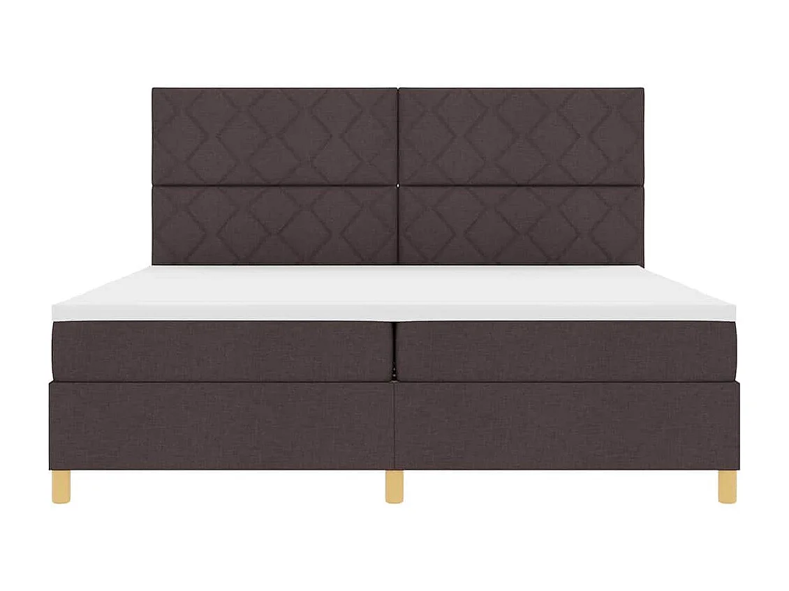Cama tipo Box Spring Marrón oscuro 200 x 200 cm tela