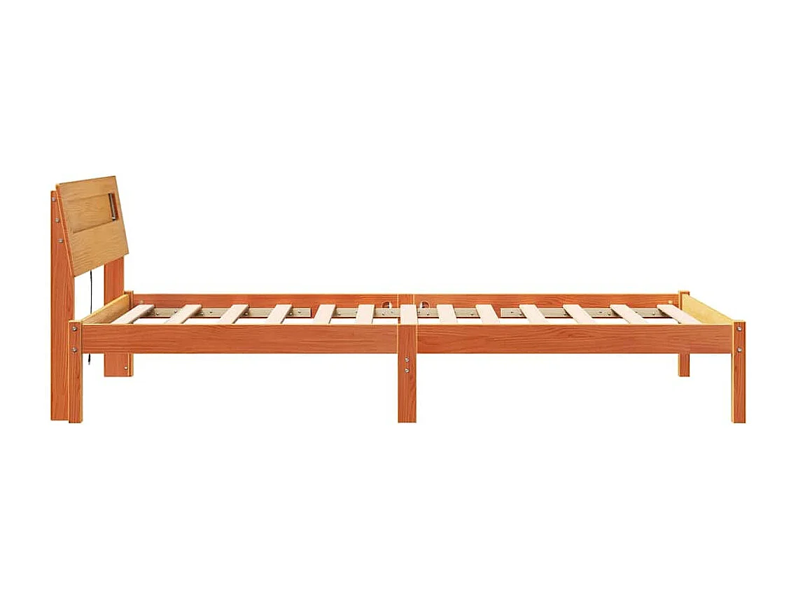 Cadre de lit Marron cire 90 x 190 cm Bois massif en pin
