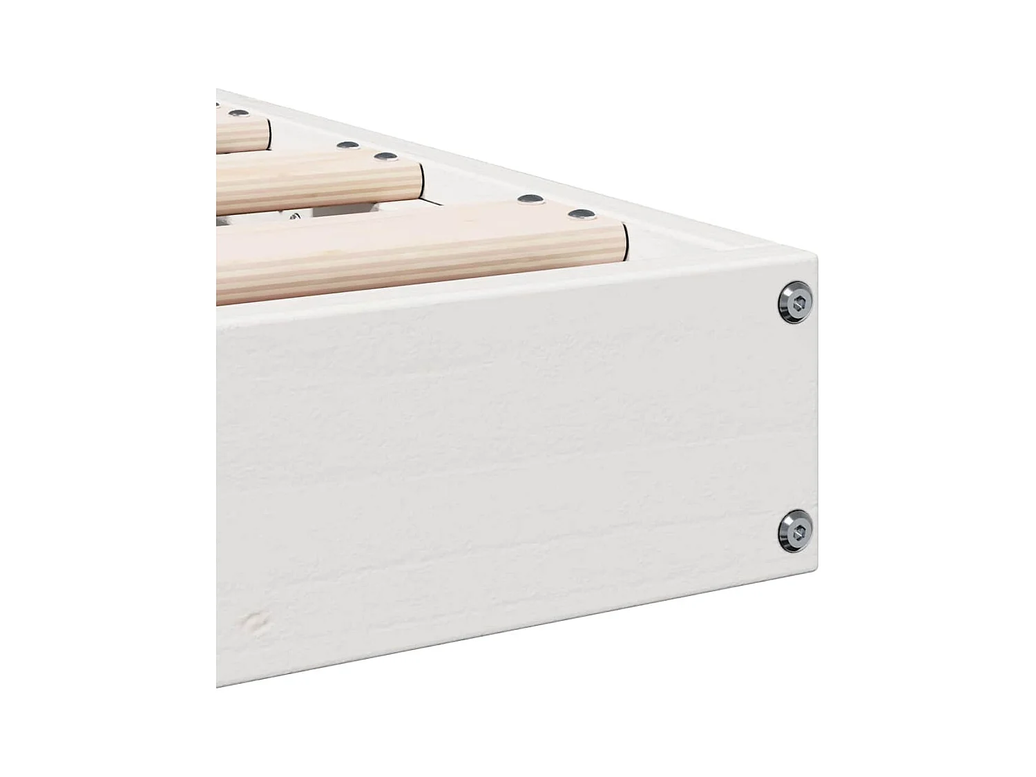 Cadre de lit surélevé Blanc 140 x 220 cm Bois de pin massif