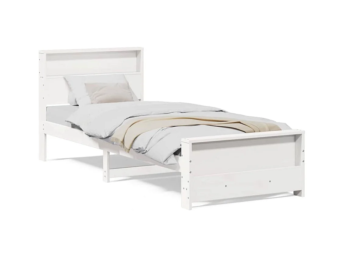 Estrutura da Cama Branco 80 x 200 cm Madeira de pinho maciça