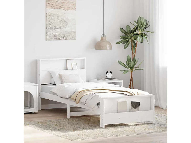 Cadre de lit Blanc 80 x 200 cm Bois massif en pin