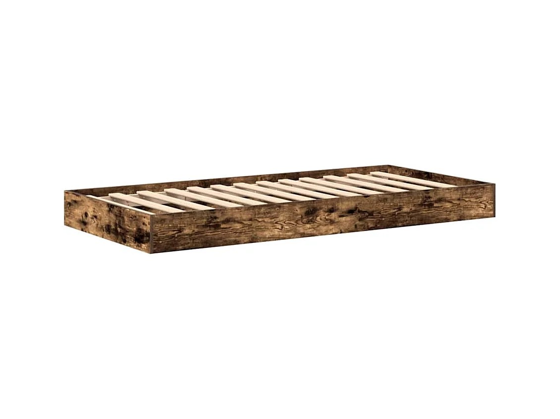 Lit Bibliothèque Chêne fumé 75 x 190 cm Bois d'ingénierie