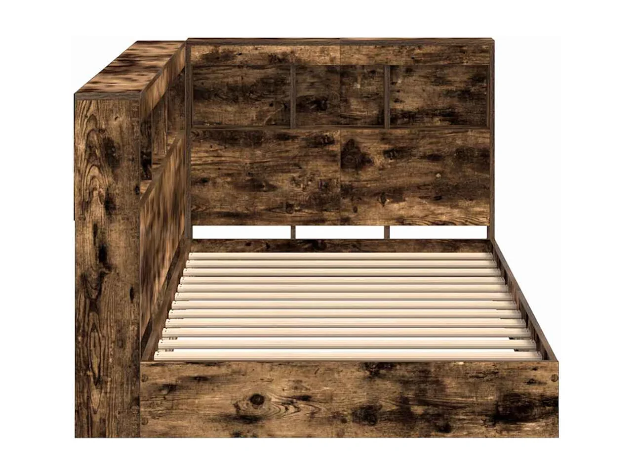 Lit Bibliothèque Chêne fumé 75 x 190 cm Bois d'ingénierie