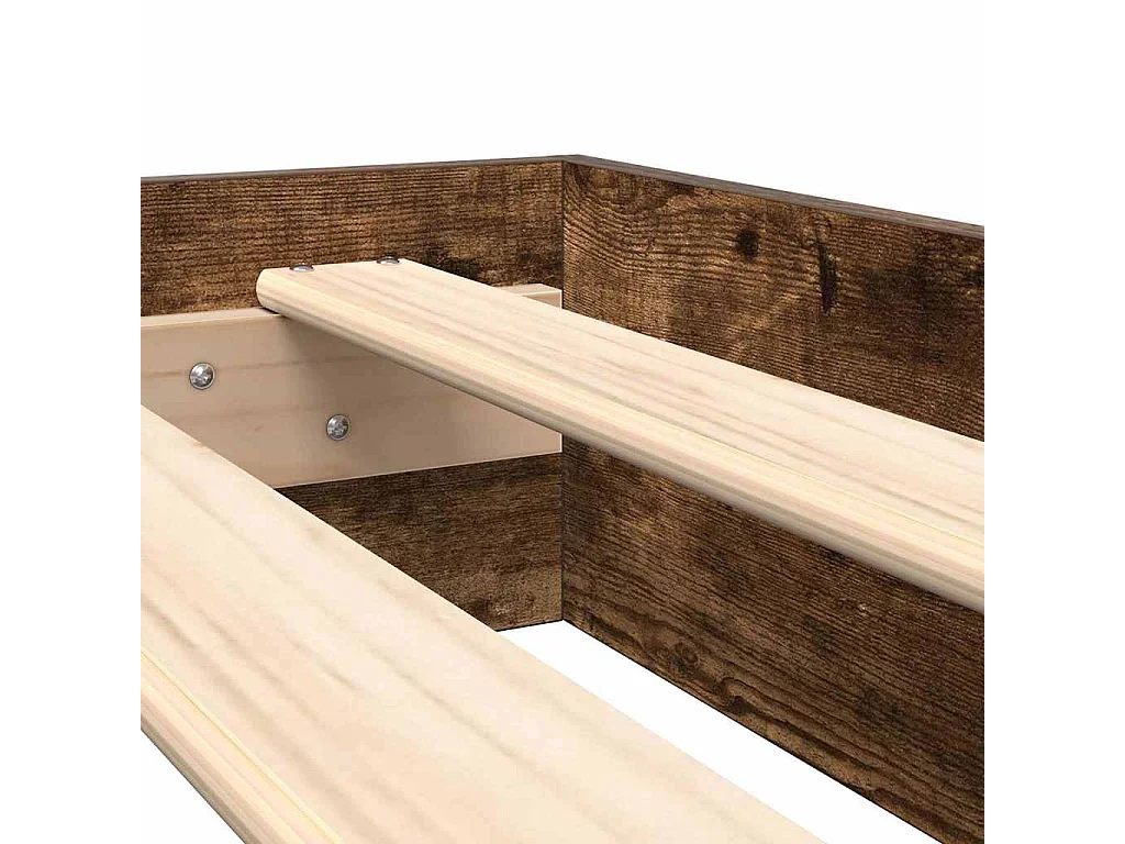 Lit Bibliothèque Chêne fumé 75 x 190 cm Bois d'ingénierie