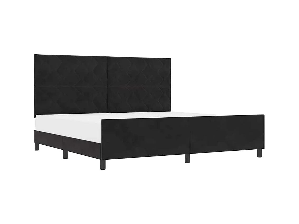 Cadre de lit avec tête de lit Noir 200 x 200 cm Velours