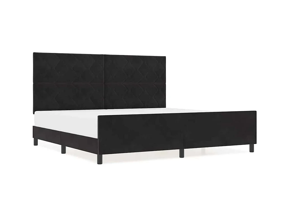 Cadre de lit avec tête de lit Noir 200 x 200 cm Velours