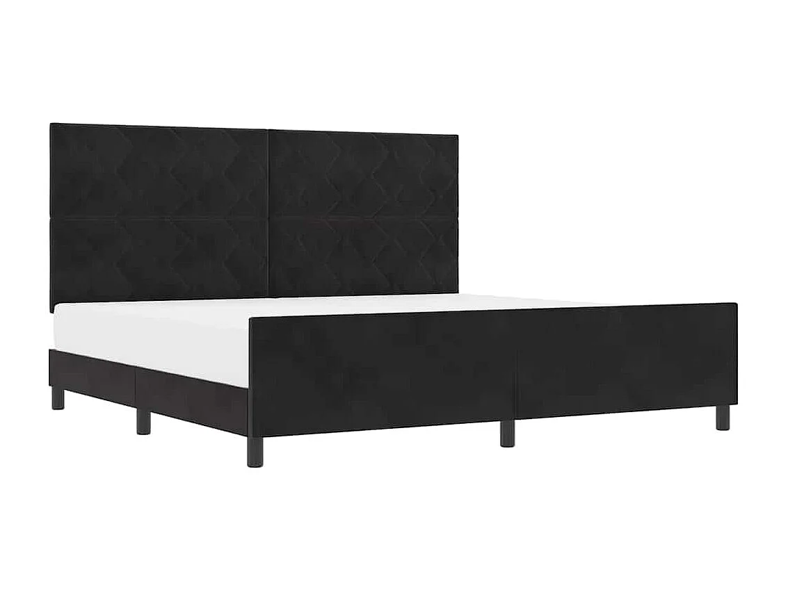 Cadre de lit avec tête de lit Noir 200 x 200 cm Velours