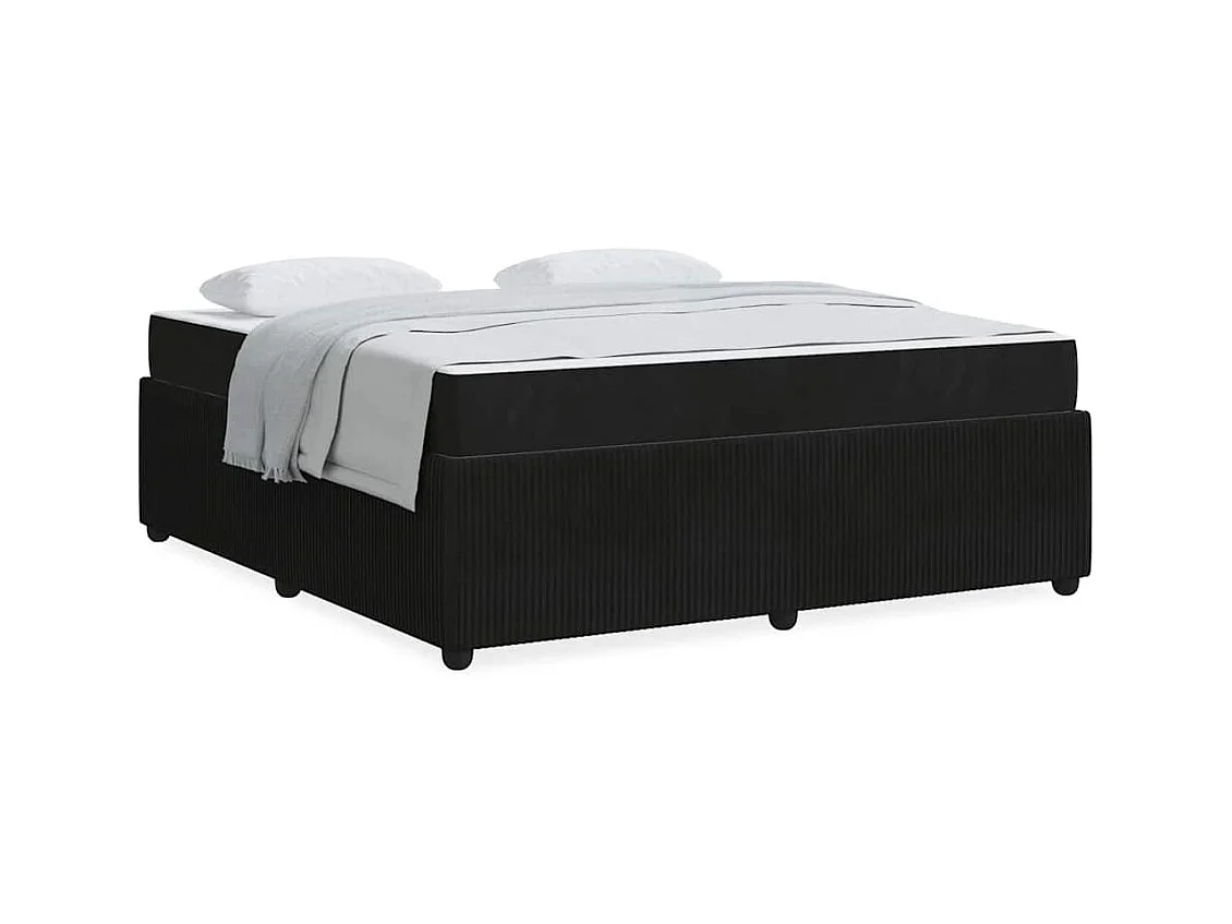 Cadre de lit avec matelas Noir 180 x 200 cm Velours