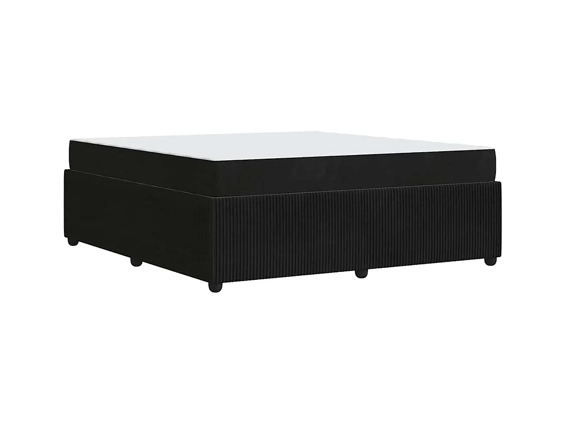 Cadre de lit avec matelas Noir 180 x 200 cm Velours