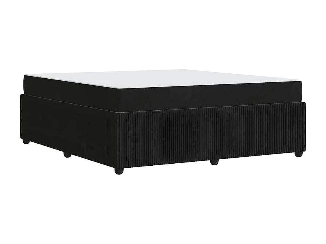 Estructura de cama con colchón Negro 180 x 200 cm Terciopelo