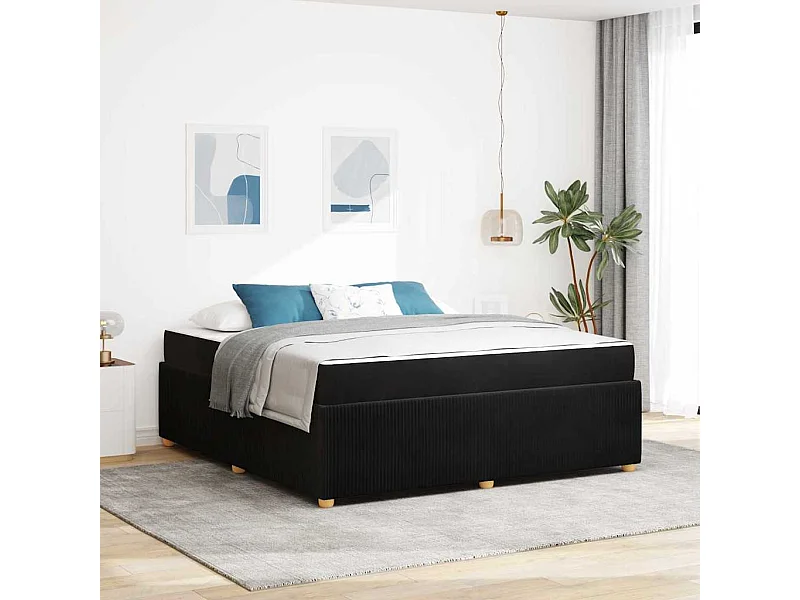 Bedframe met matras met matras Zwart 180 x 200 cm Fluweel