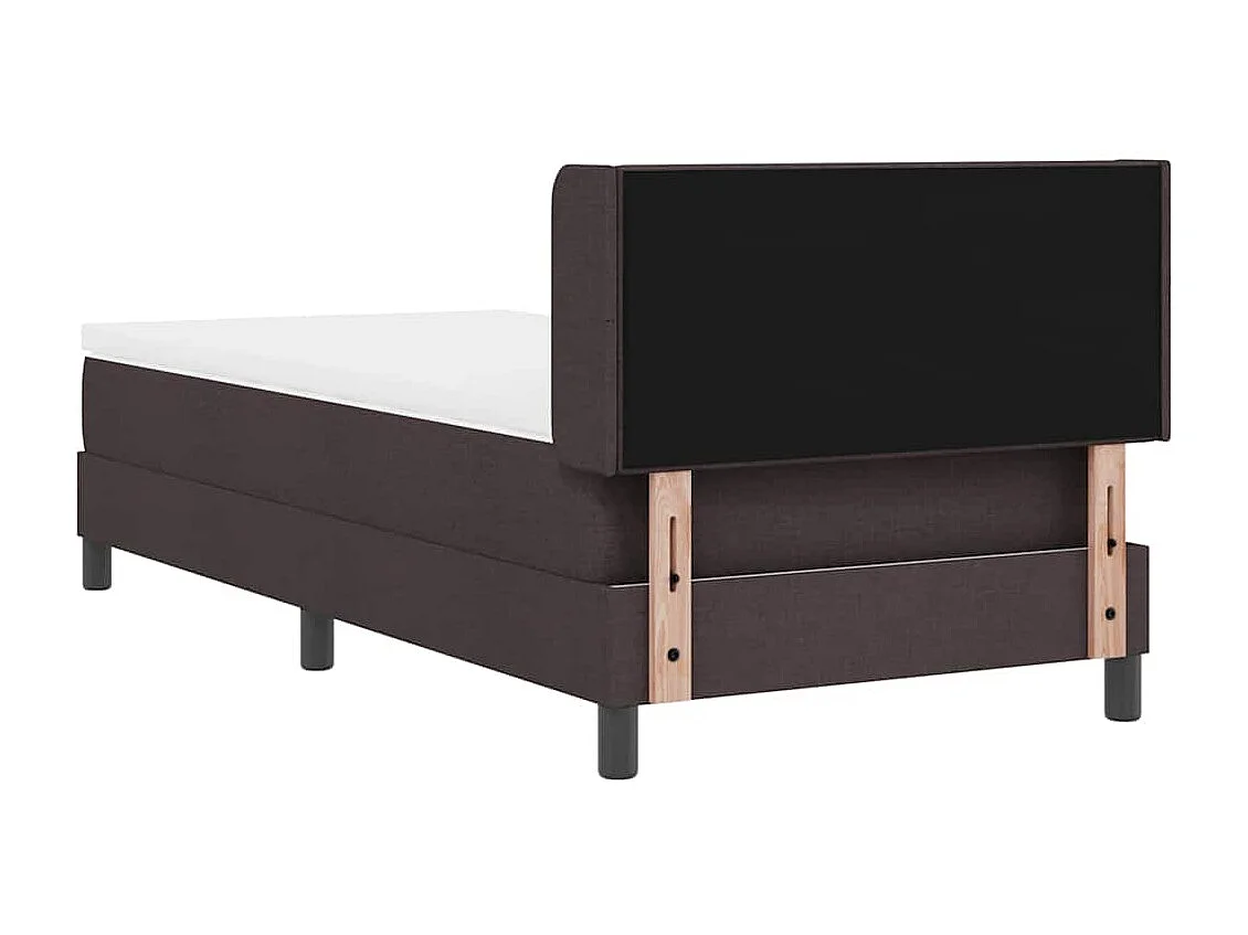 Cama box spring con colchón Marrón Oscuro 80 x 200 cm