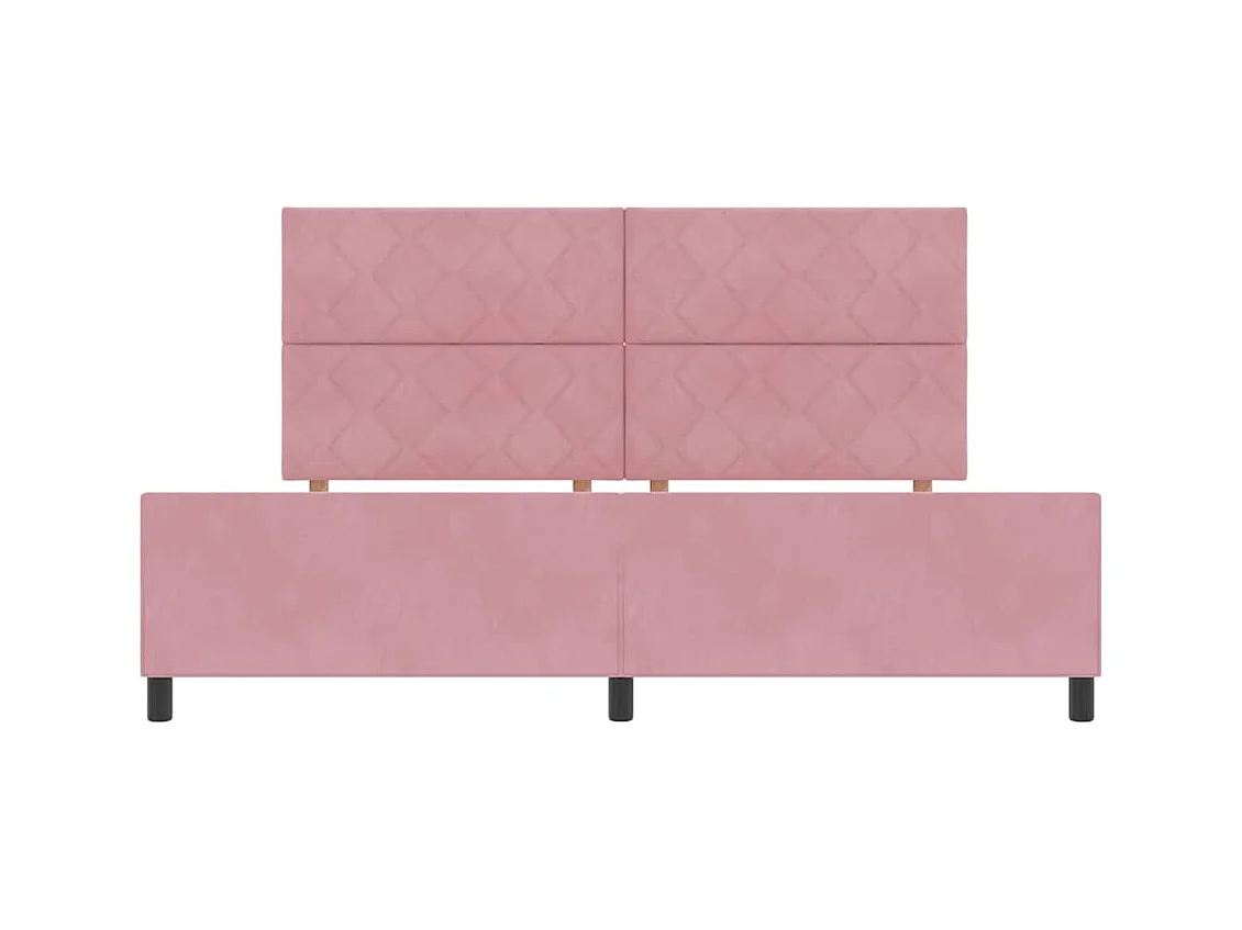 Cadre de lit avec tête de lit Rose 200 x 200 cm Velours